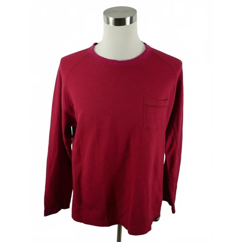 Dickies Mens Crew Neck Solid Red Thermal Work Sweater Size XL